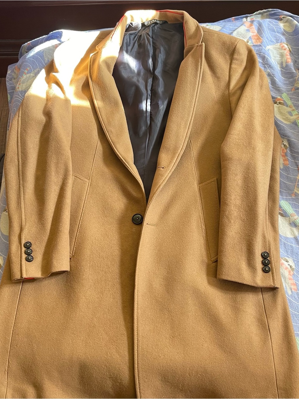 Zara Men Camel Tan Trench Coat